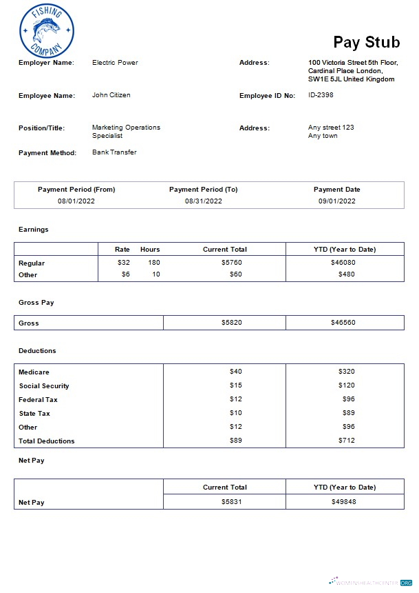 Download fishing company payroll template in Word and PDF formats Photoshop template